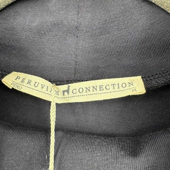 Peruvian Connection Emilia Mockneck Top woman’s size Medium Navy NWT - Picture 3 of 12